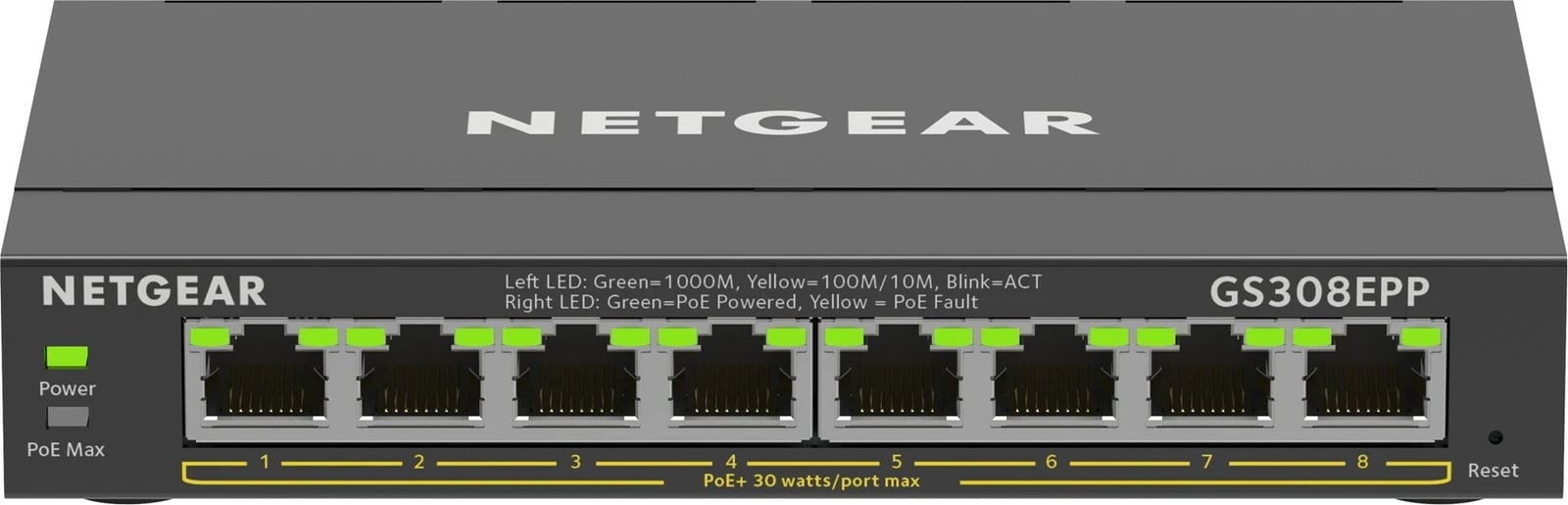 Switch NETGEAR GS308EPP, 8-Port Gigabit Ethernet, PoE+, i zi