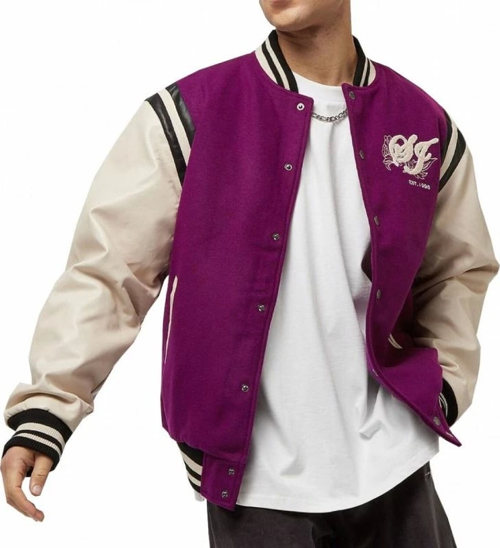 Xhaketë për meshkuj Sean John, modeli Vintage College, ngjyrë e bardhë dhe vjollcë