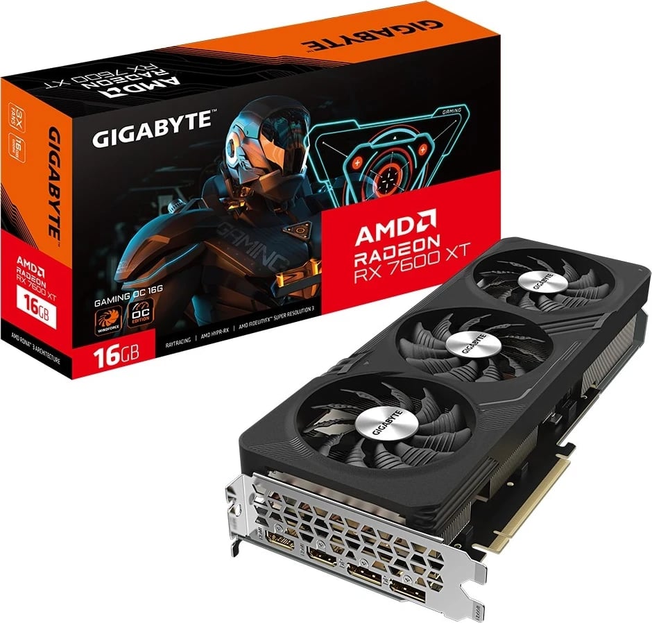 Kartë Grafike Gigabyte GAMING Radeon RX 7600 XT OC, 16 GB GDDR6