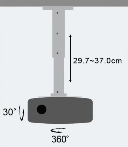 Mbajtëse për projektor Techly, 30-37 cm, argjendtë