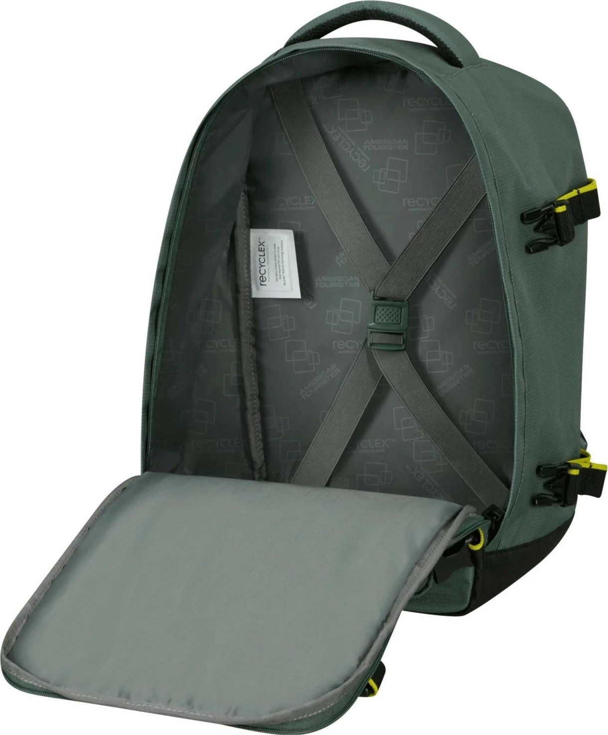 Çantë shpine American Tourister Take2Cabin S, 24L, e gjelbër e errët