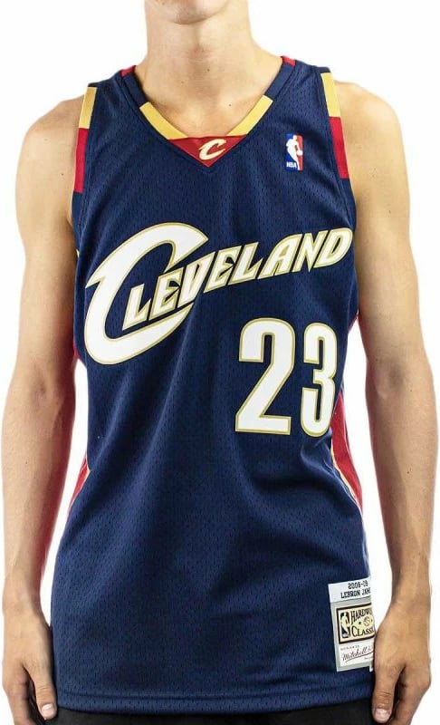 Fanellë basketbolli për meshkuj Mitchell & Ness, Cleveland Cavaliers, Lebron James, blu marine