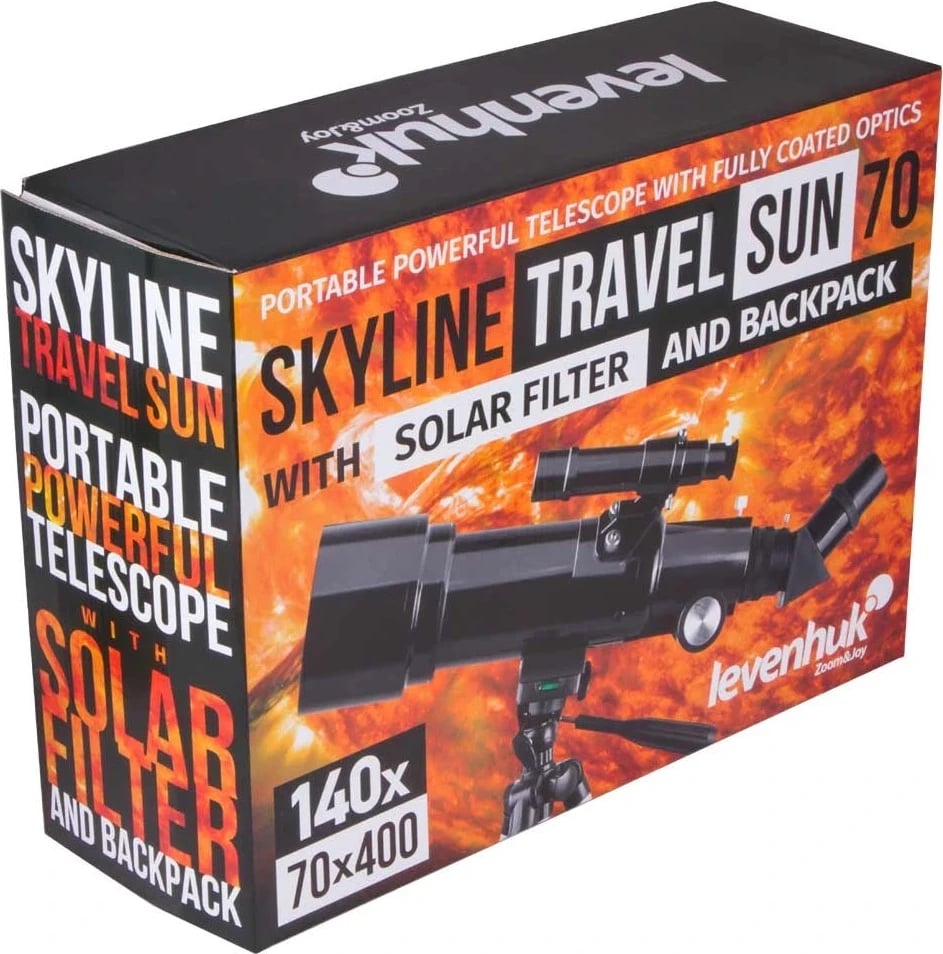 Teleskopi Levenhuk Skyline Travel Sun 70, i zi