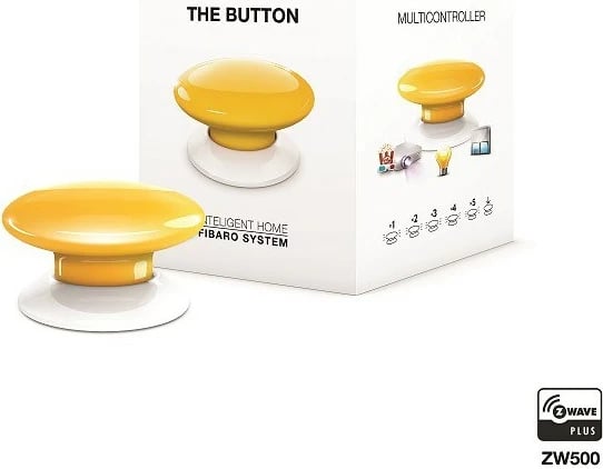 Buton paniku FIBARO The Button, Wireless, Verdhë