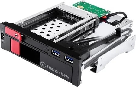 Paneli i bay për disk Thermaltake ST0026Z, 2.5/3.5", Bezel i zi dhe i kuq