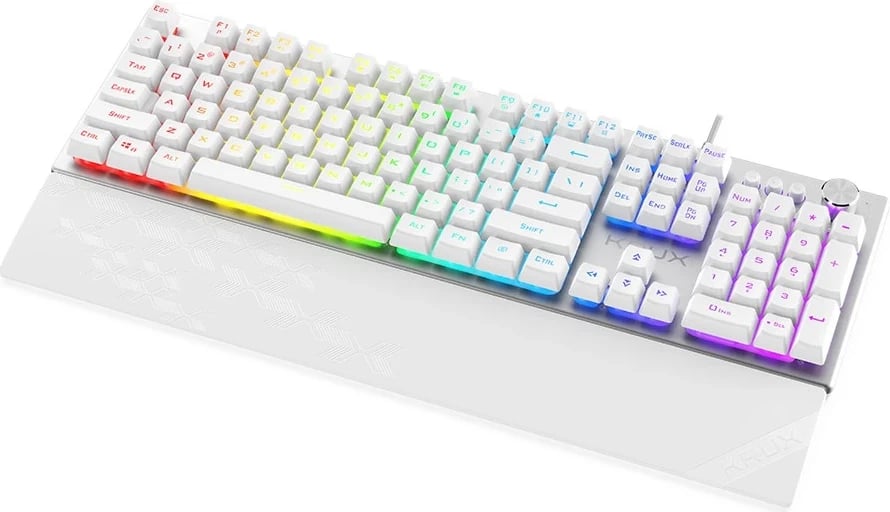 Tastierë Gaming KRUX Frost Silver-White me RGB