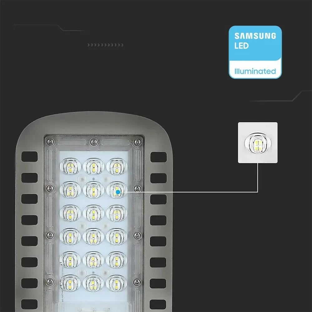 Dritë rrugore LED V-TAC SAMSUNG CHIP 30W, 6500K, Gri