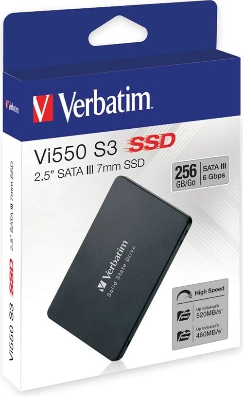 SSD Verbatim Vi550 S3, 256GB , e zezë