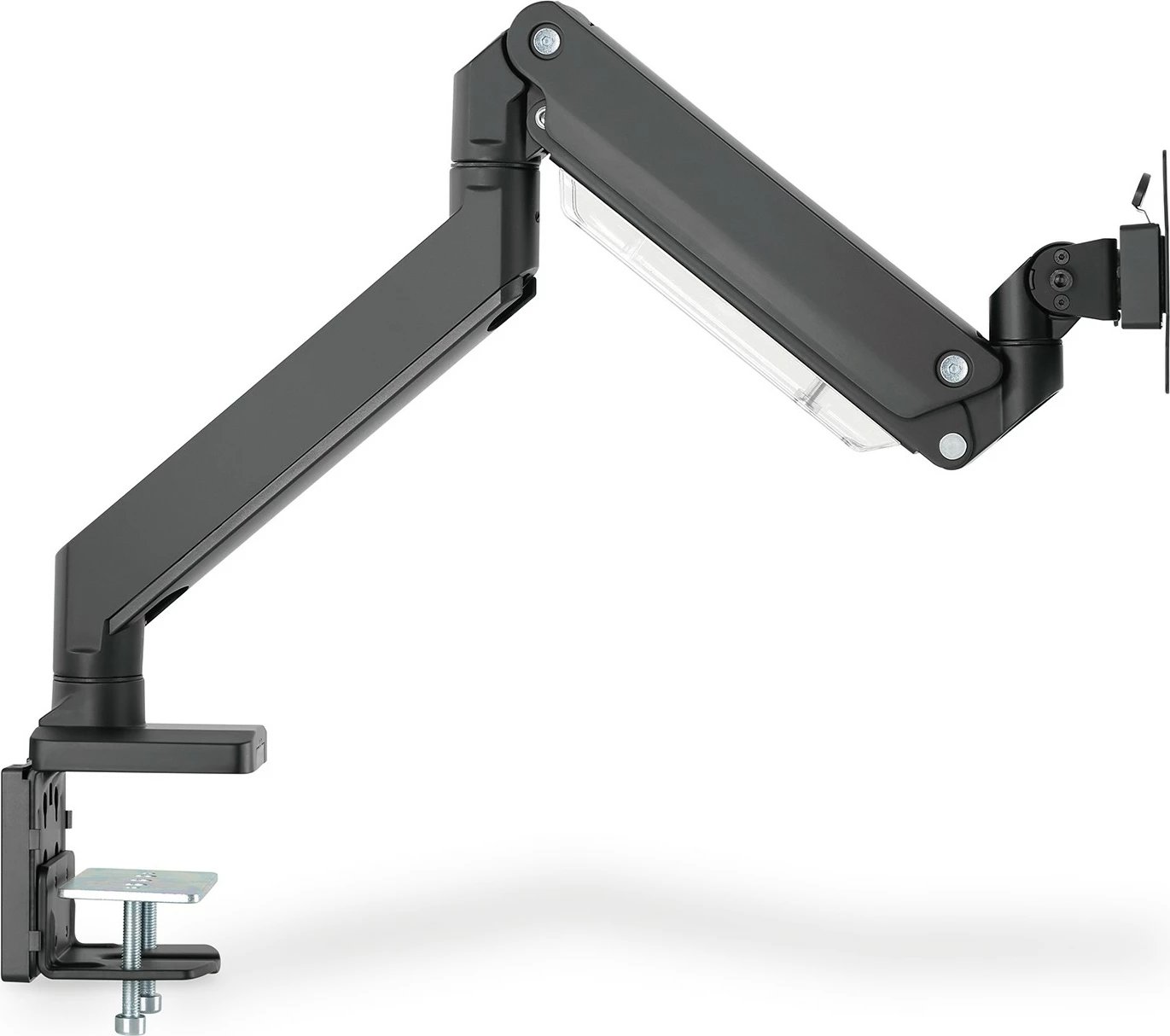 Mbajtës monitori Digitus Universal, Gas Spring dhe Clamp Mount, 75 x 75 mm, 100 x 100 mm, -45 - 45°, -90 - 90°, 360°, i zi