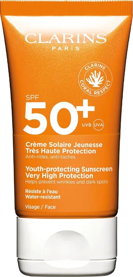 Krem kundër diellit Clarins Youth Protecting Sunscreen, SPF 50