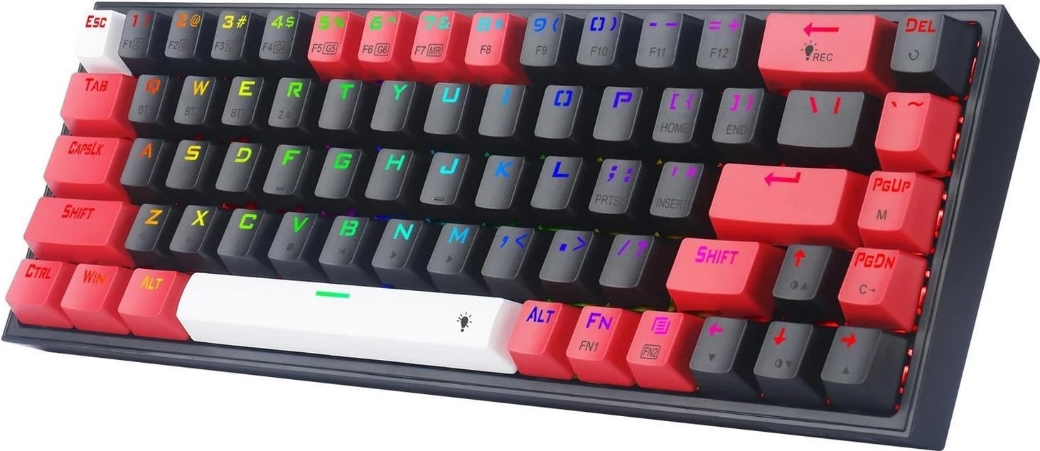 Tastierë Redragon K631 PRO, me butona mekanikë dhe ndriçim RGB, e zezë