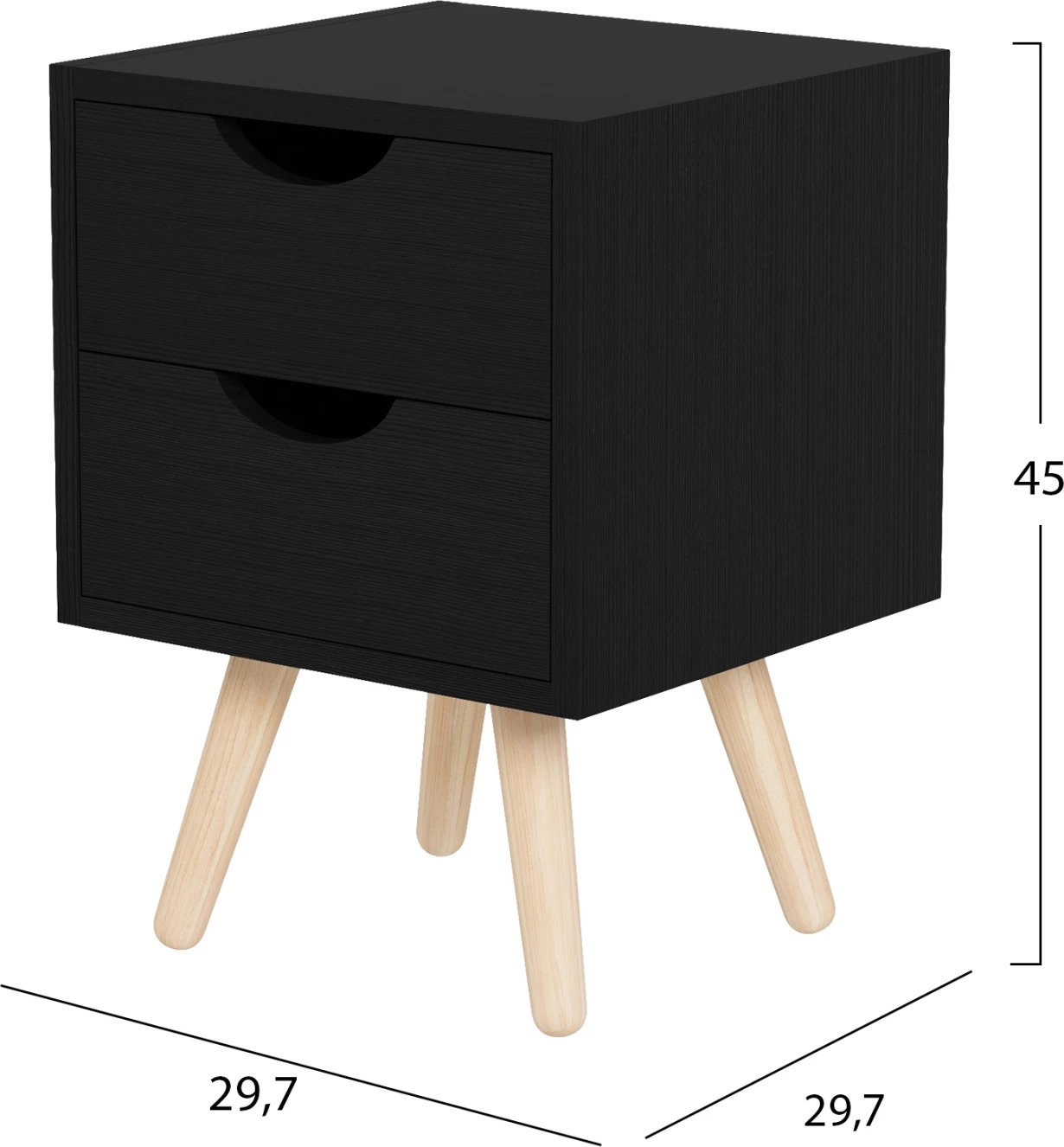 Komodinë DINKL FH2472.02 melaminë, 2 sirtarë, wenge, 29,7x29,7x45H cm