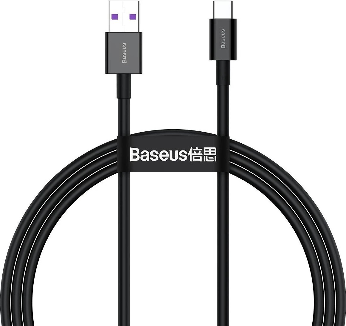 Kabllo karikuese USB në USB-C, Baseus, 66W, 1m, e zezë