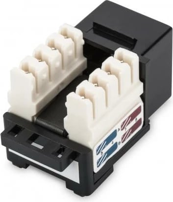 Keystone jack Cat-6 , prizë RJ45 250 MHz 1GBase-T AWG 26-22, montim pa vegla, e zezë