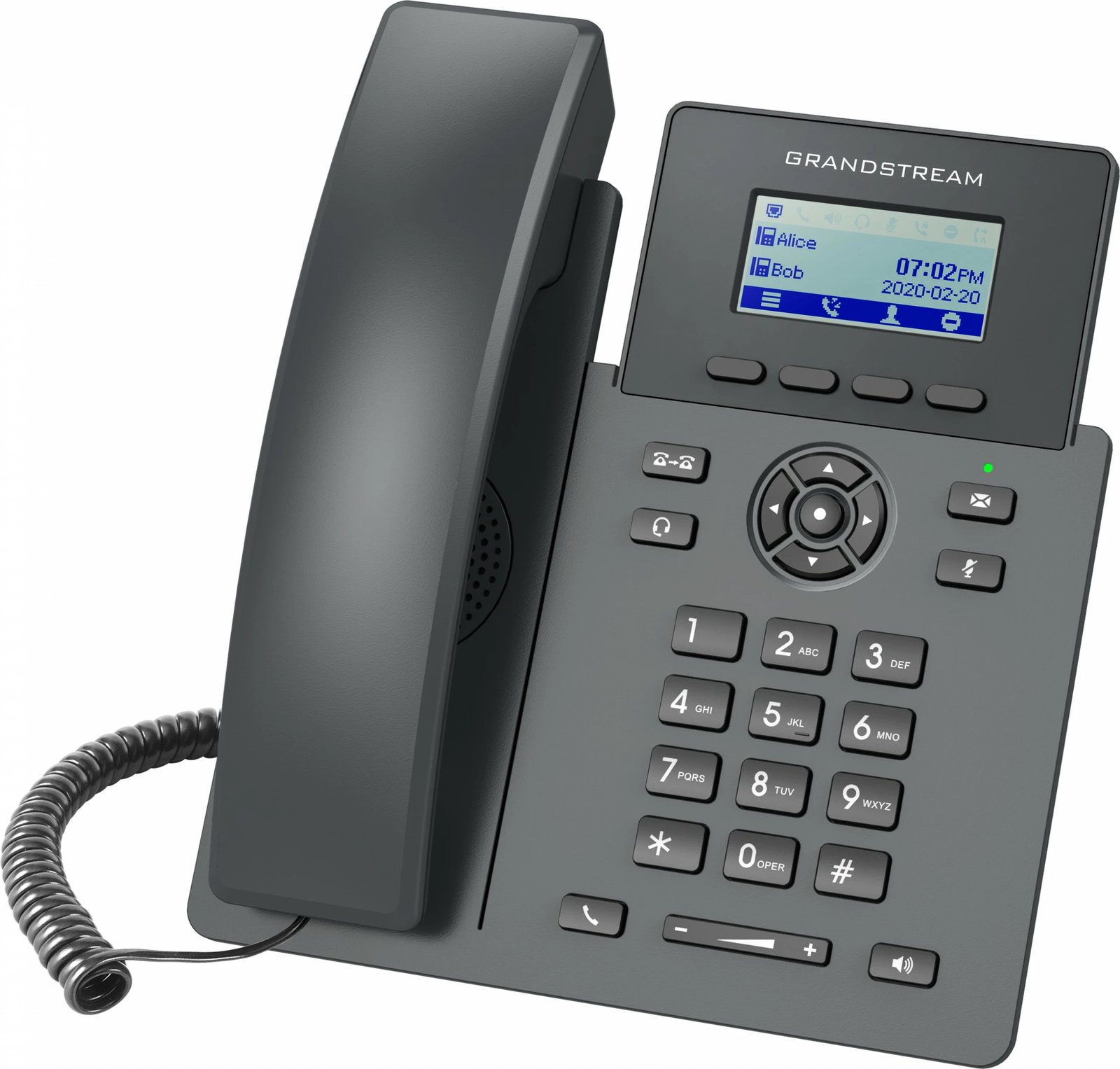 Telefon IP Grandstream GRP2601, 1 linjë, LCD, i zi