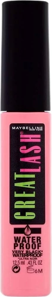 Maskarë për qerpikë Maybelline Great Lash Waterproof, Very Black, 12.5ml