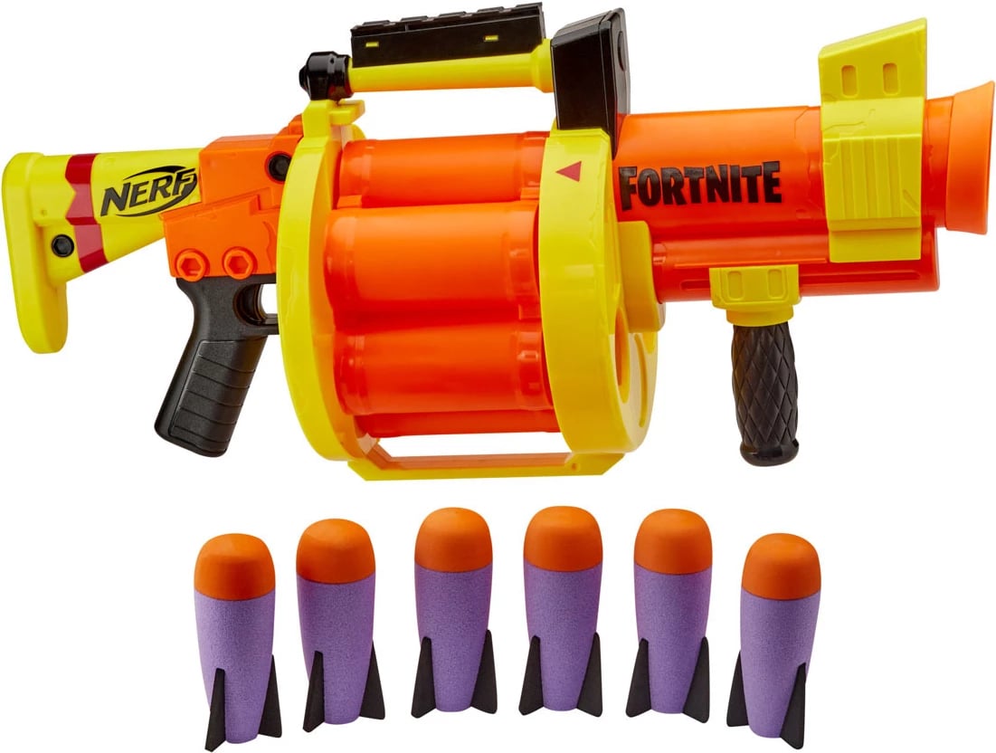 Lodër për fëmijë Nerf Fortnite GL Rocket-Firing Blaster – 6-Rocket Drum