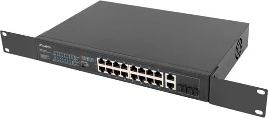 Switch Lanberg 19" POE+ 16x 100MB /2X COMBO GIGABIT ETHERNET 250W