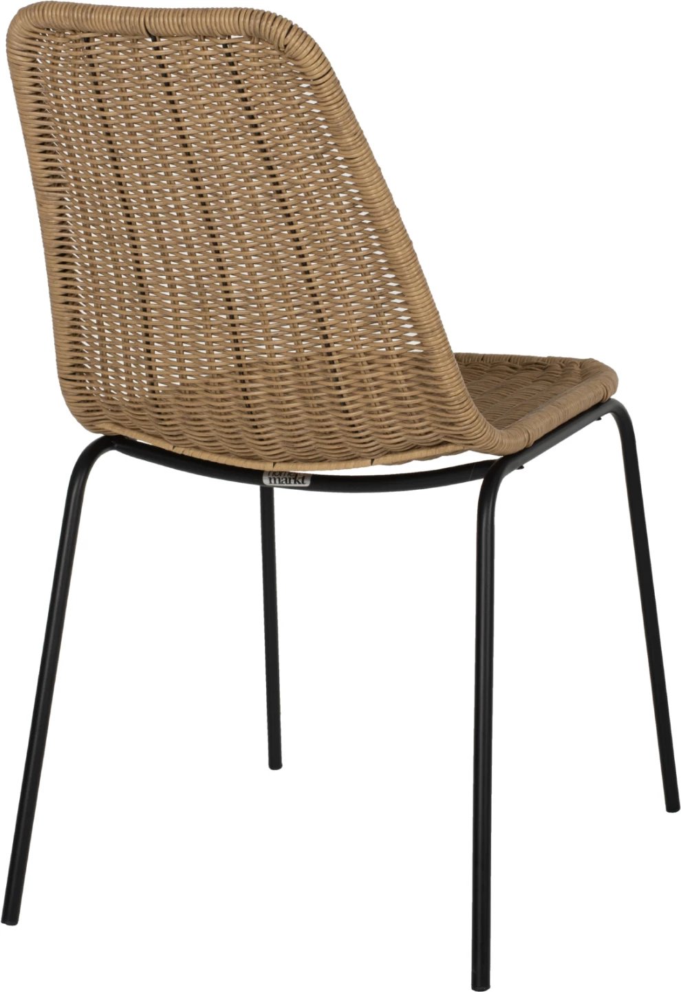 Karrige profesionale FH5867.01 metalike e zezë me rattan natyral 43.5x63x82Hcm