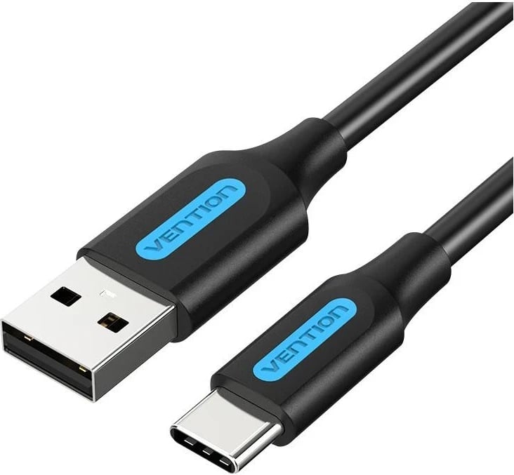 Kabëll Vention USB-A 2.0 do USB-C, 3A, 0,5m, i zi