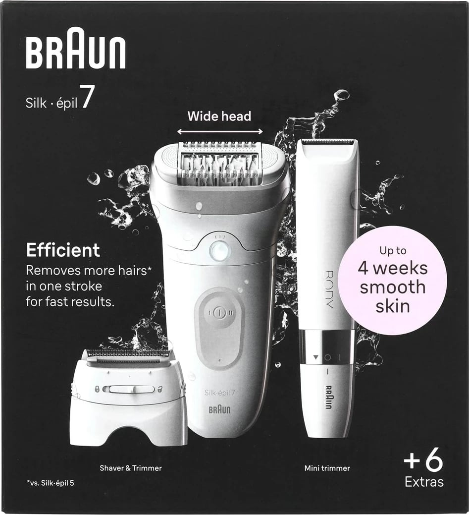 Epilator Braun Silk-épil 7 7-441, 40 pinceta, Argjendtë