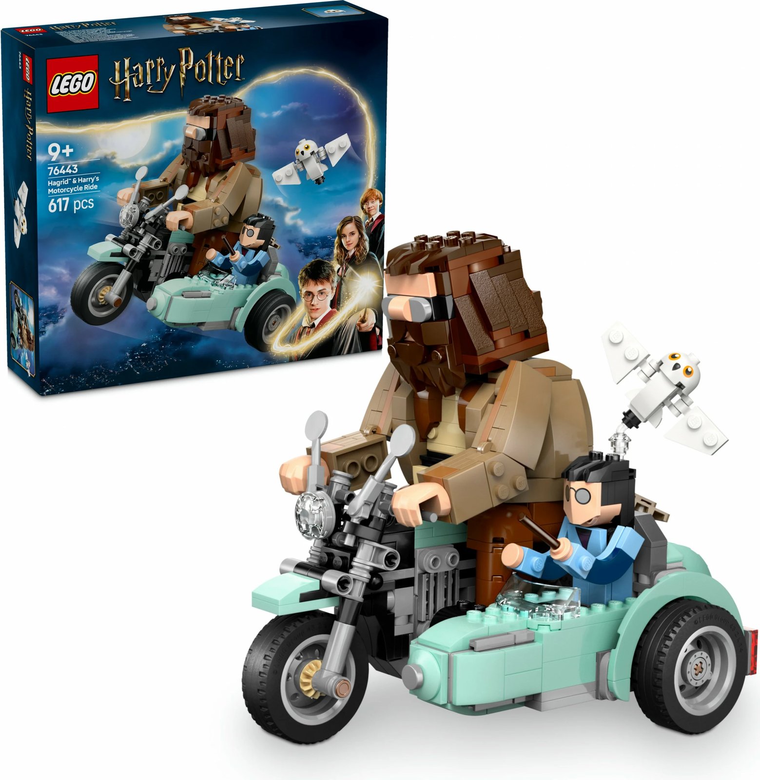 Set ndërtimi LEGO Hagrid & Harry's Motorcycle Ride, 617 pjesë, shumëngjyrësh