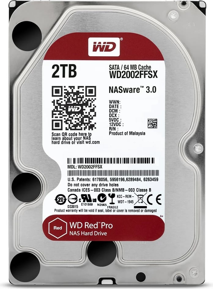 Disk Western Digital Red Pro 3.5'', 2TB, Serial ATA III