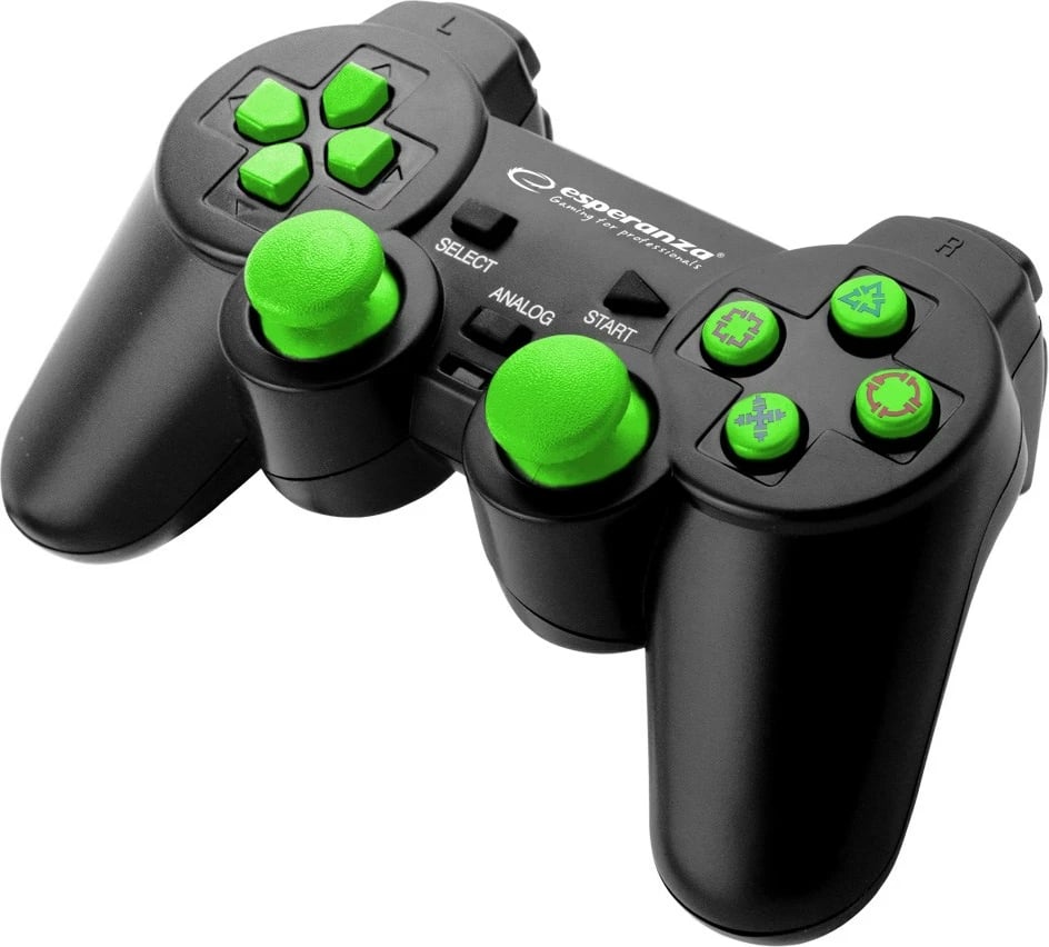 Kontroller Gaming Esperanza EGGG106G për PC, Playstation 3, i gjelbër