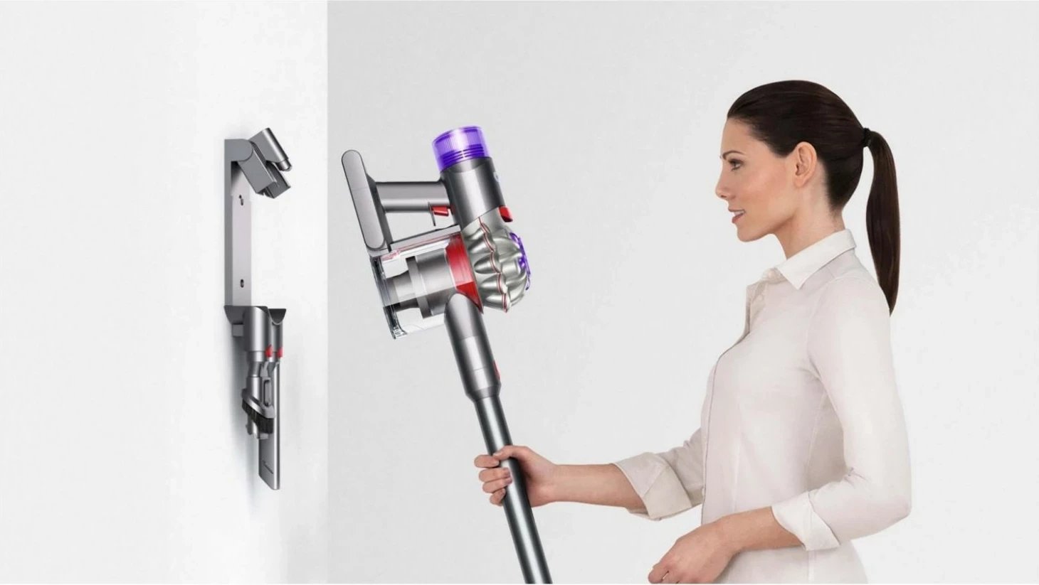 Fshesë me korrent Dyson V8, pa kabllo, ngjyrë argjendtë-vjollcë