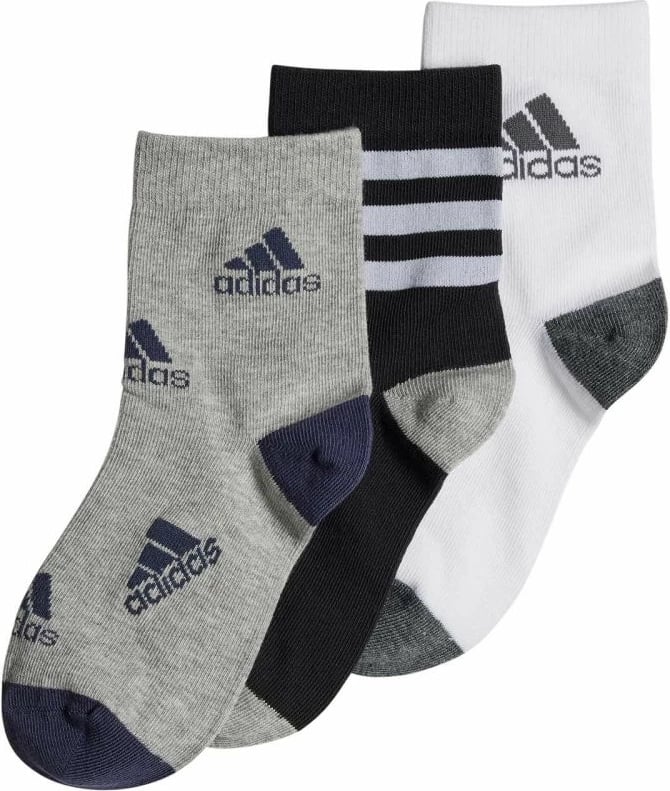 Çorape për fëmijë adidas, të bardha, të zeza dhe gri