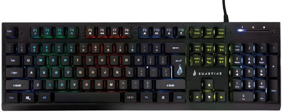 Tastierë gaming SureFire KingPin X2 RGB QWERTY me kabllo, Anglisht