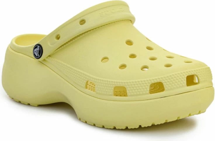 Këpucë Crocs, modeli Classic Platform Clog për femra, të verdha