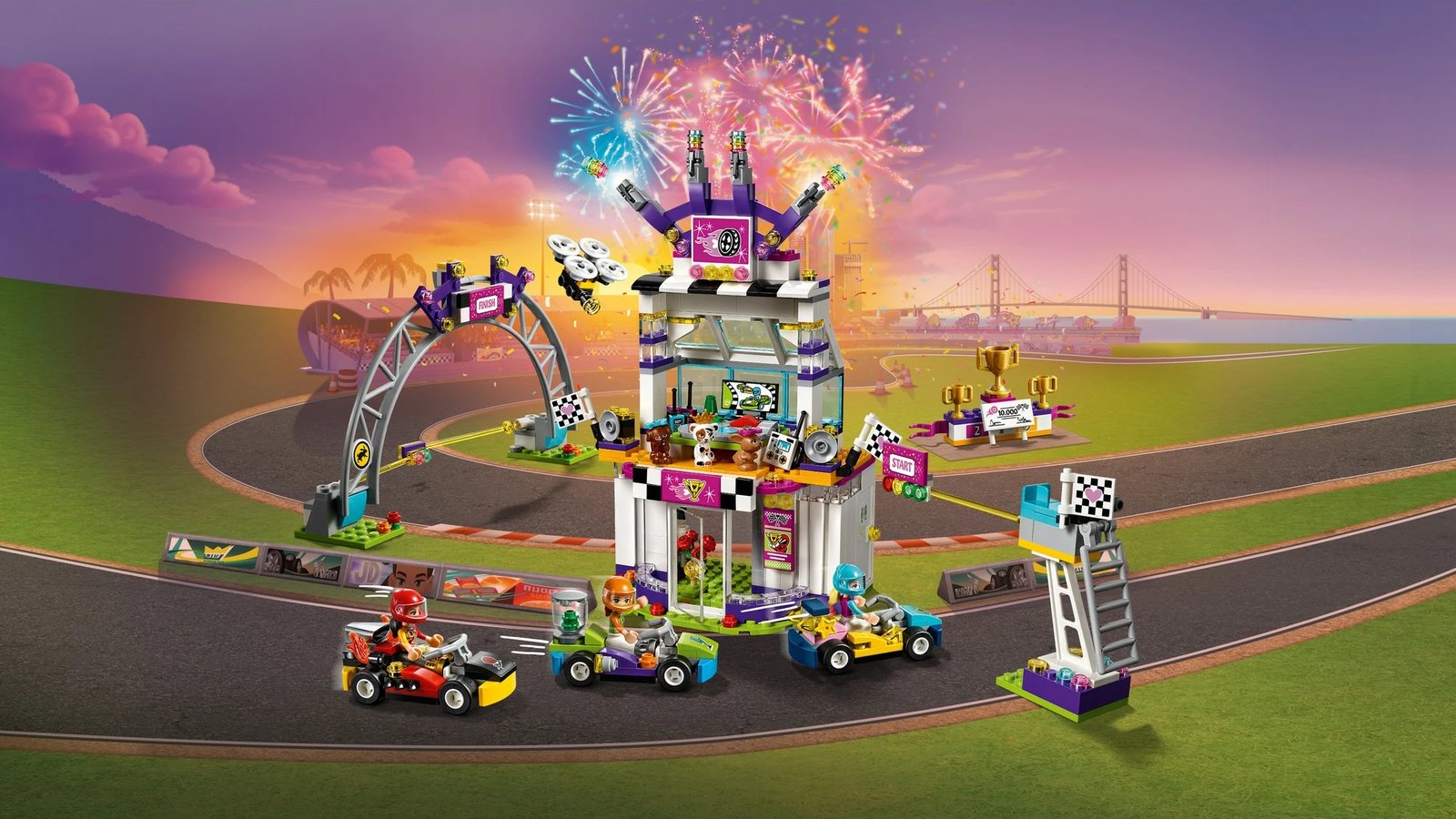 Set ndërtimi LEGO Friends The Big Race Day 41352, 648 pjesë