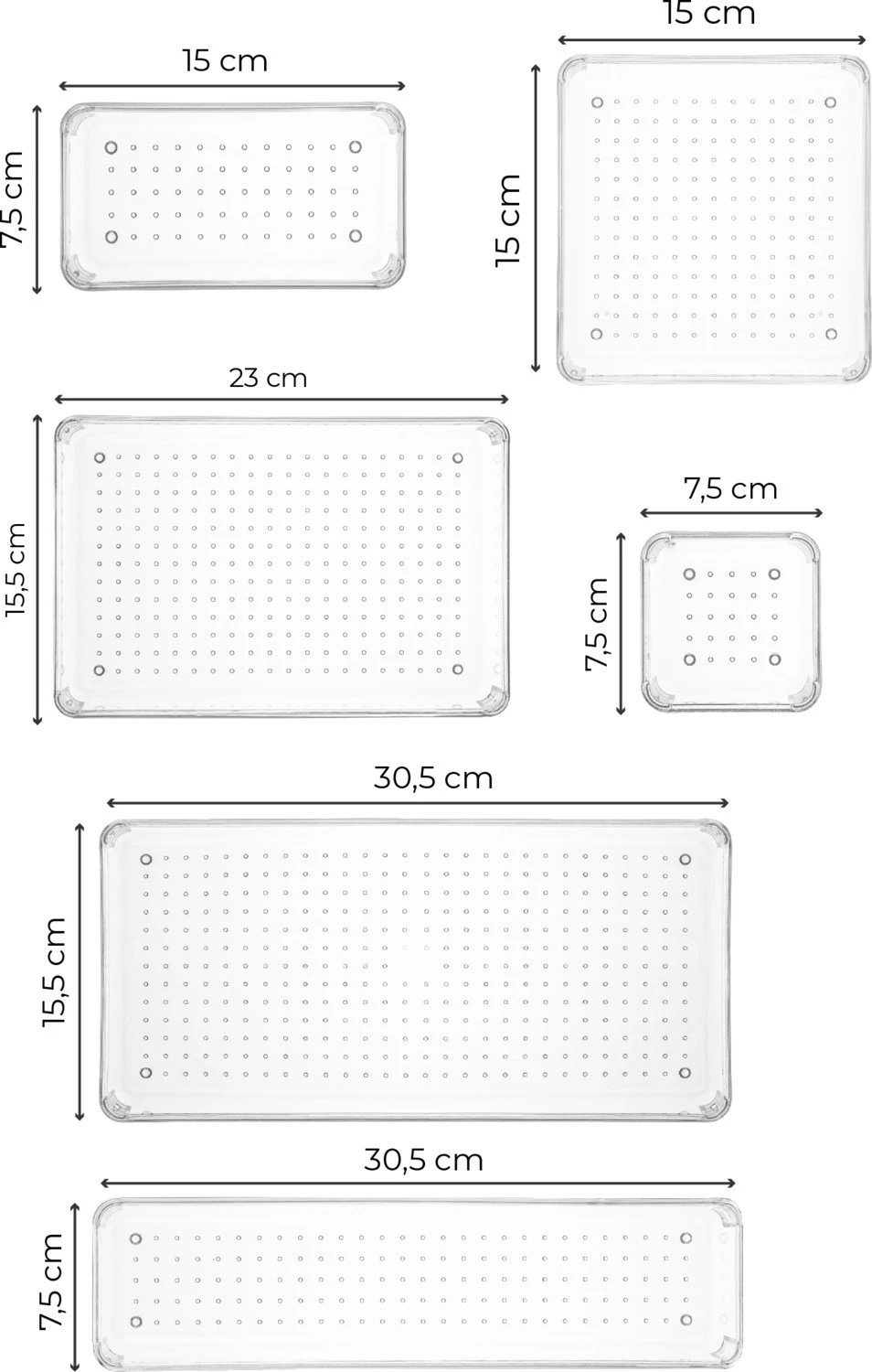 Organizerë Vienev, anthracite dhe transparent, set 16 copë