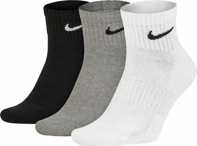 Çorape Nike për të gjithë, të bardha/zeza/hirtë