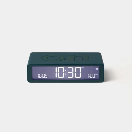 Orë me alarm Lexon Flip+ Classic LR150BF9, LCD, USB-C, i kaltër