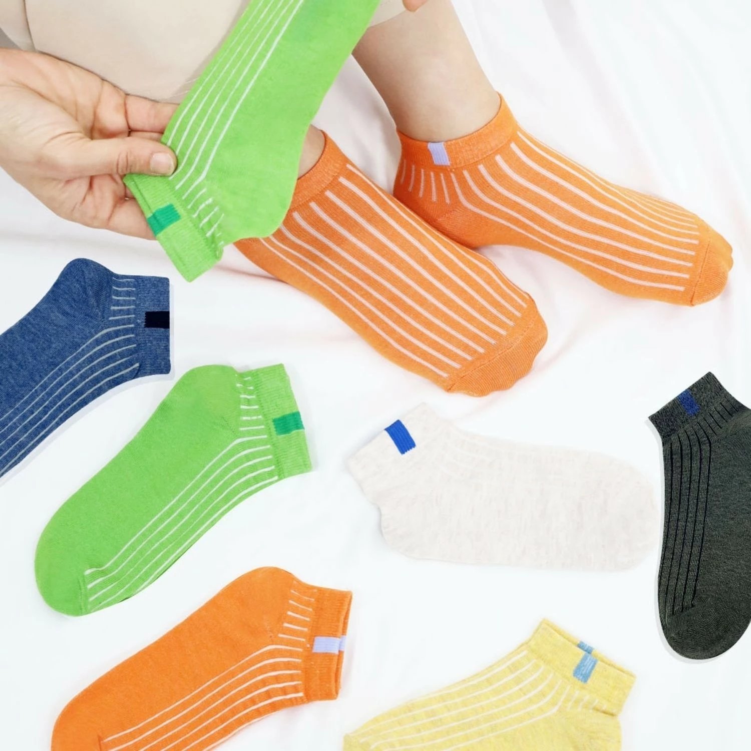 Çorape për femra Kral Socks, shumëngjyrëshe, set 8 copë