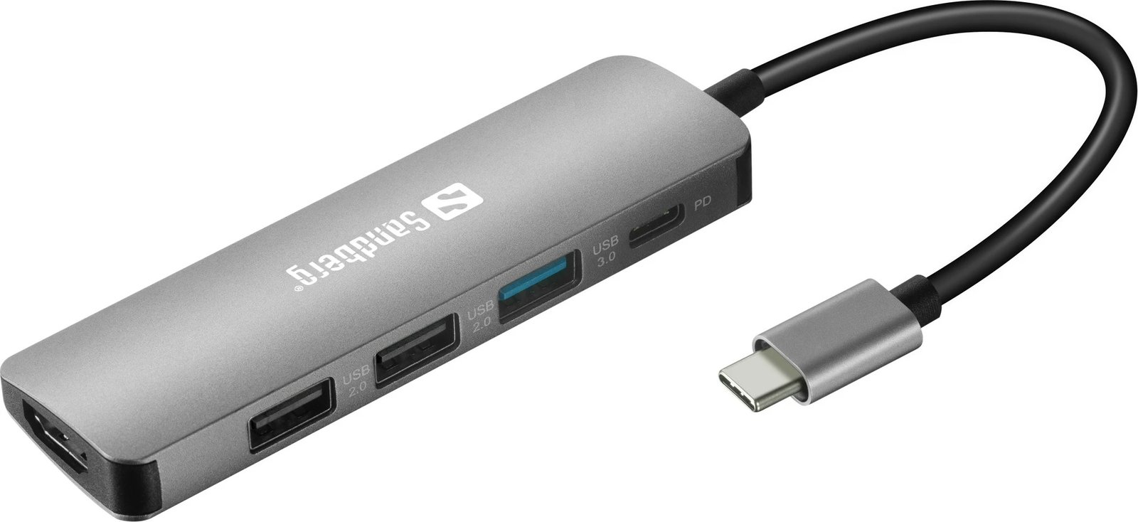 Dock USB-C Sandberg HDMI+3xUSB+PD 100W, Gri