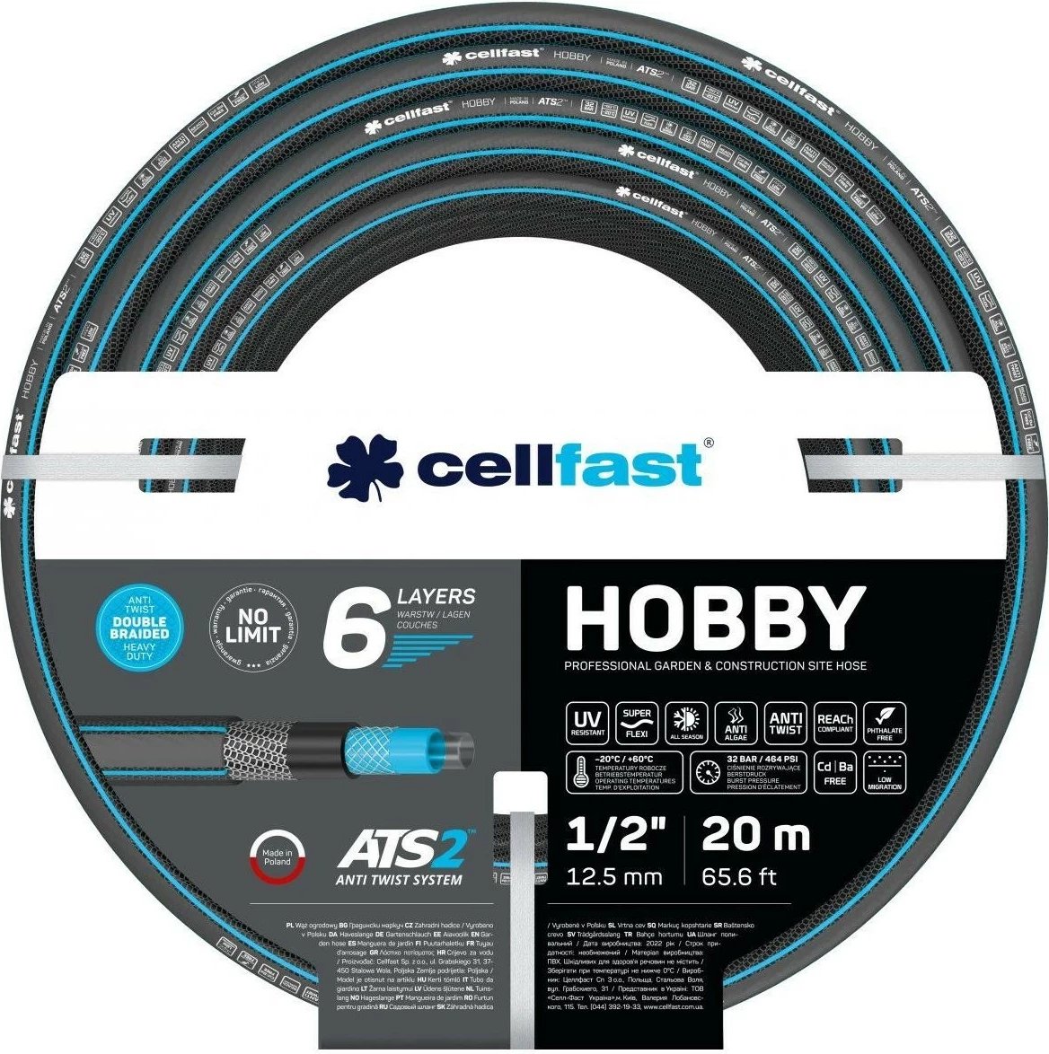 Gyp kopshti Cellfast HOBBY ATS2 TM 1/2" (12.5 mm) 20 mb, i zi