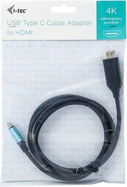 Kabllo USB-C në HDMI i-tec, e zezë