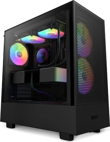 Kasë NZXT H5 Flow RGB, Midi Tower, pa furnizim, 1 x USB 3.1, 1 x USB-C 3.1, audio, e zezë