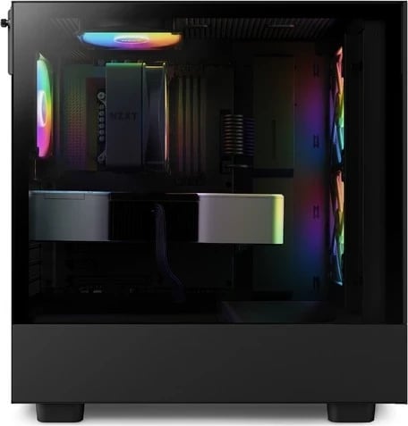 Kasë NZXT H5 Flow RGB, Midi Tower, pa furnizim, 1 x USB 3.1, 1 x USB-C 3.1, audio, e zezë