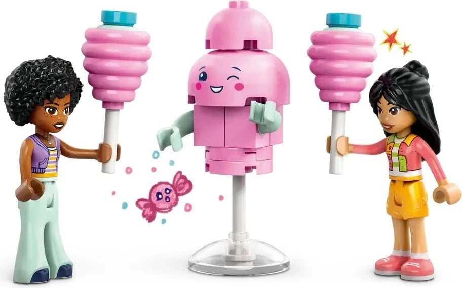 Lodra LEGO Friends 42643, Stenda e Sheqerit të Mbështjellë dhe Skuter, Rozë