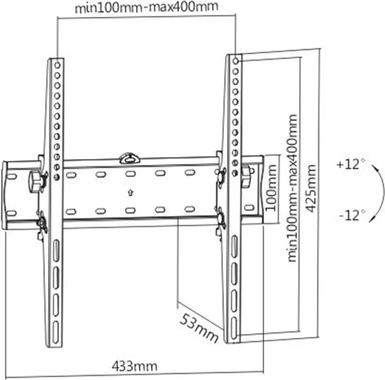 Mbajtëse per televizor Gembird WM-55T-02, 55", e zezë