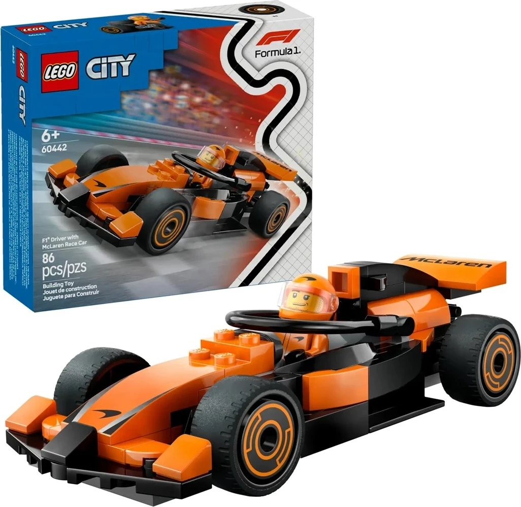 Set LEGO City 60442, Shofer F1 me Makina McLaren, Portokalli