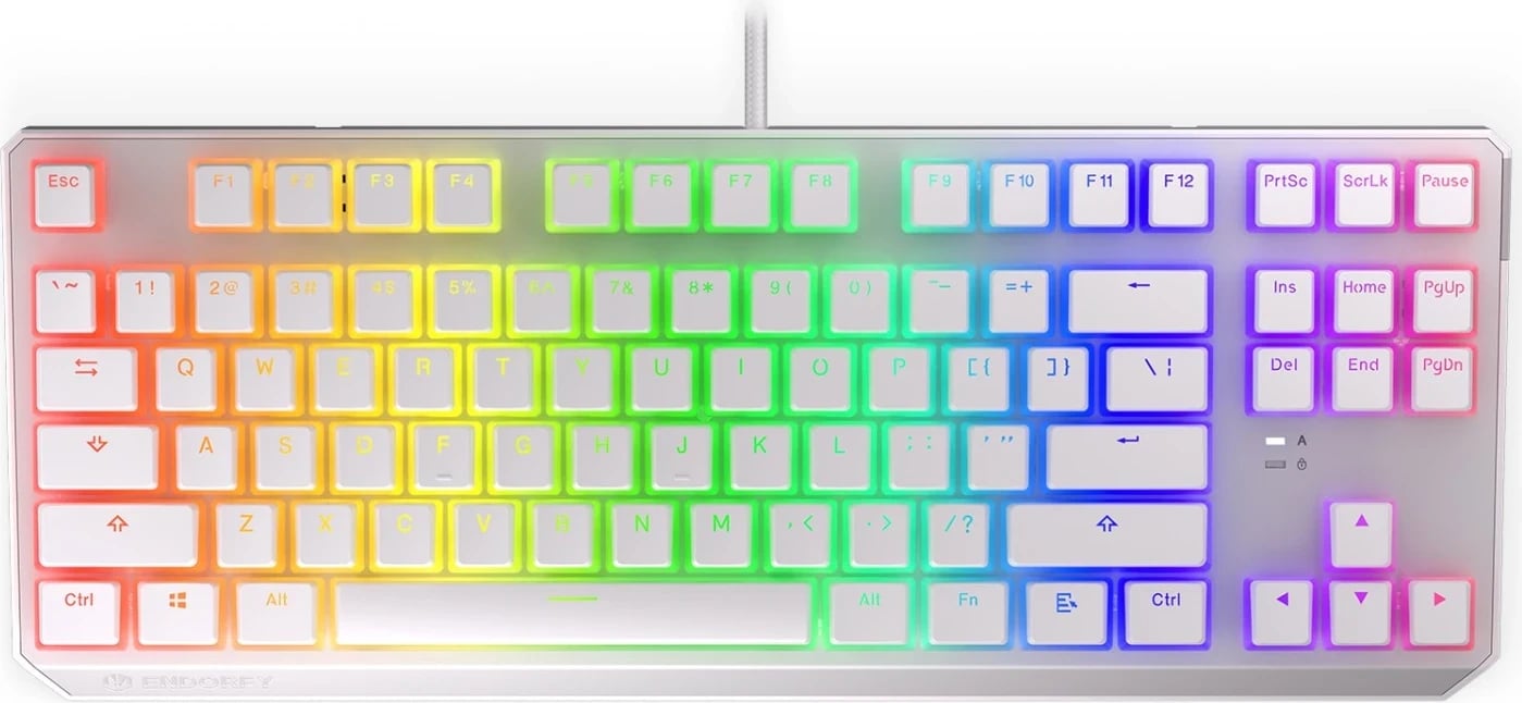 Tastierë mekanike Endorfy Thock TKL, RGB, Pudding Keycaps, e bardhë