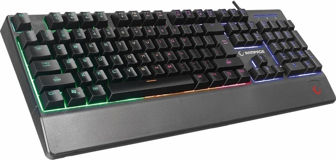 Tastierë gaming Rampage KB-R34, RGB, membranë-mekanike, e zezë