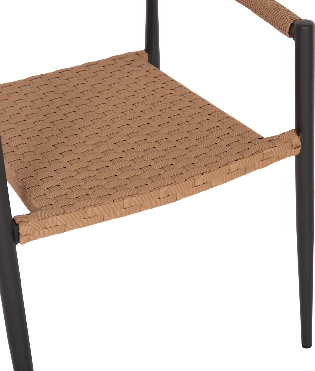 Karrige alumini FH5854.12, ngjyrë gri qymyr, alumini-bezhë PE rattan, 56x60x78