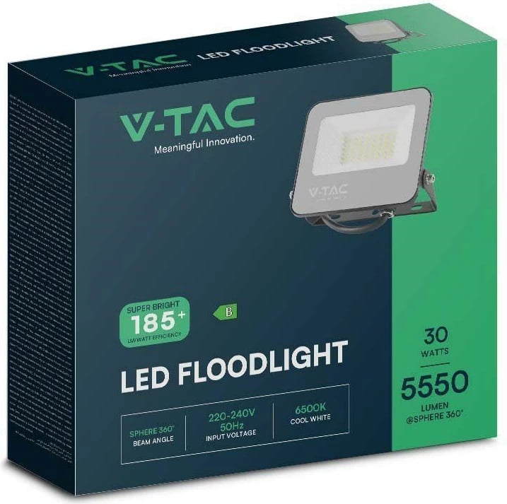 Dritë LED V-TAC 30W VT-4435, 5550lm, e bardhë e ftohtë, alumini