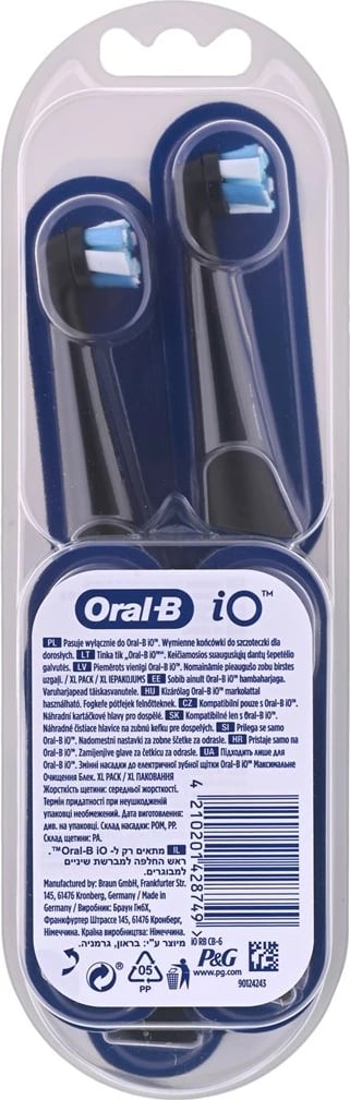 Koka furçe dhëmbësh Braun Oral-B iO Ultimate Clean, 6 copë, Zezë